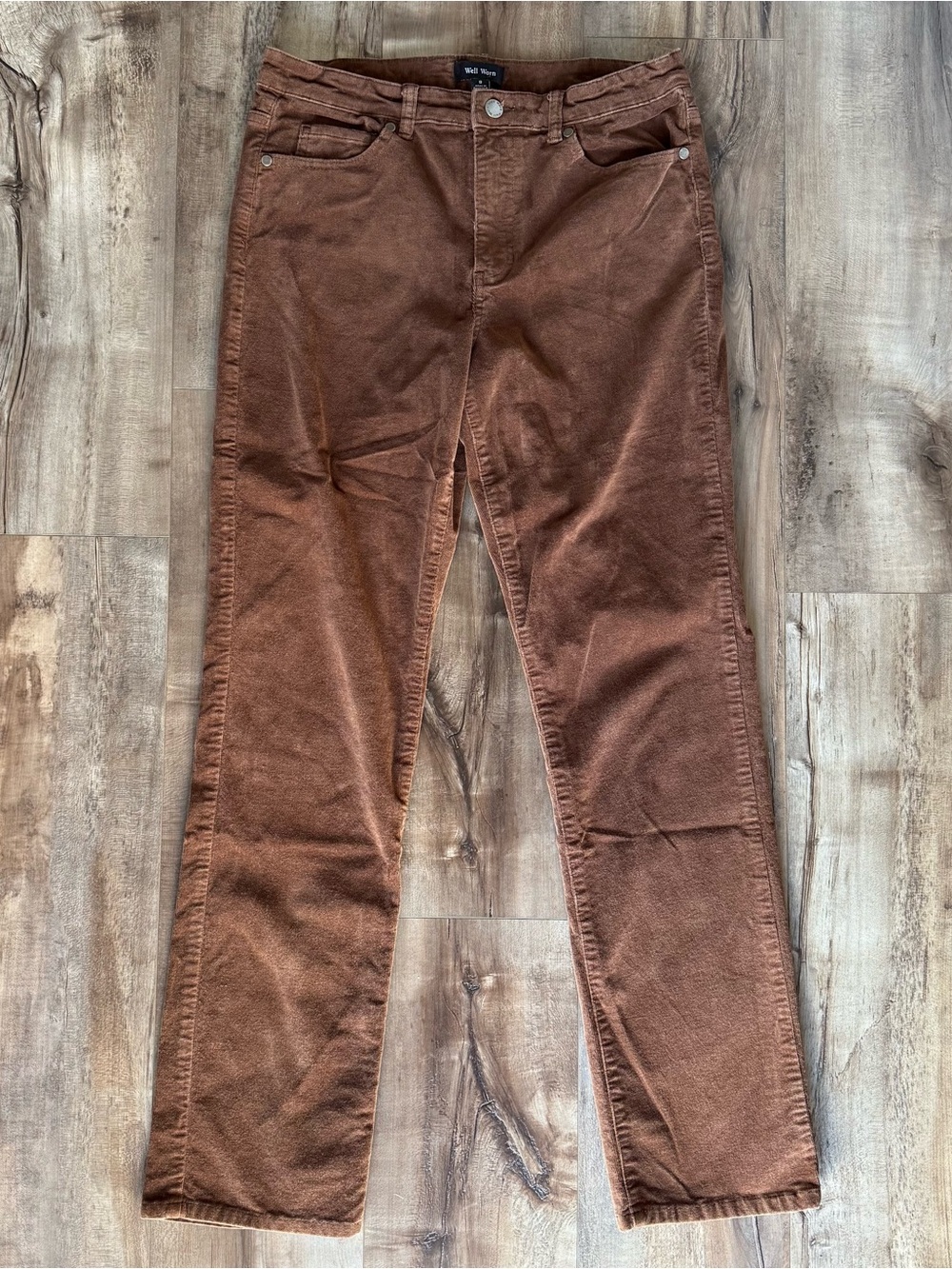 Brown Corduroy Pants Women’s High Rise Straight Leg Well Worn Jeans Size 8 / 29
